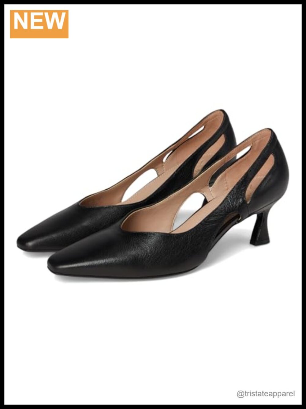 Naturalizer Gracie Leather Pump Snip Toe Flared Heel Business Casual